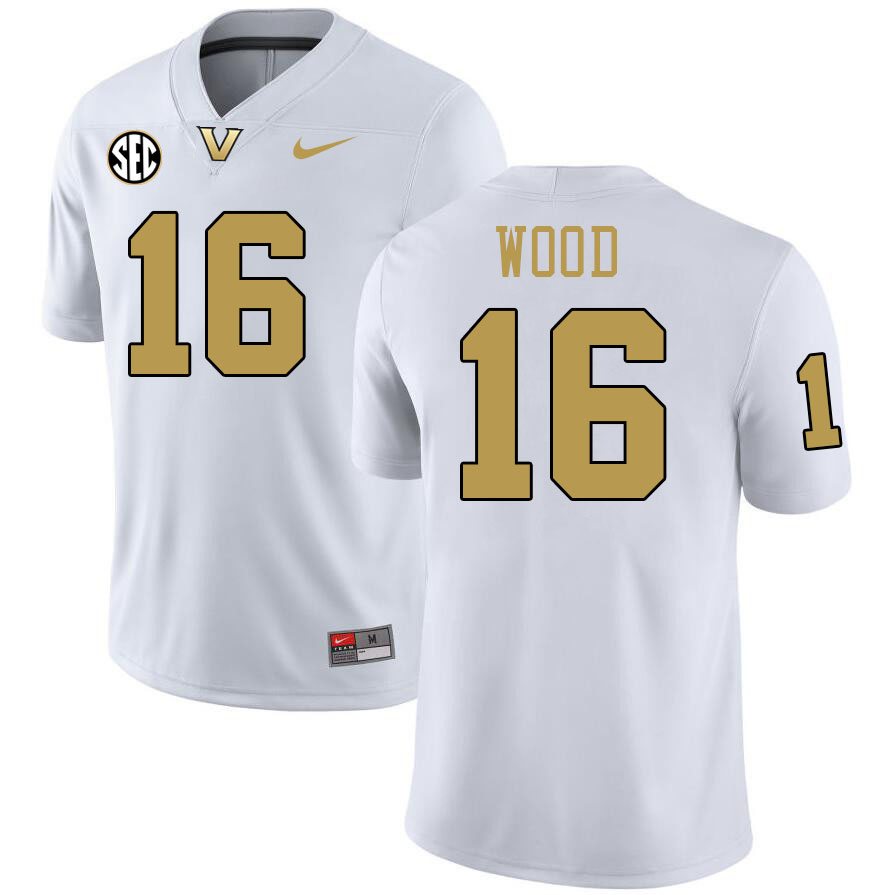 Zaylin Wood Jersey, Vanderbilt Commodores #16 Zaylin Wood Football Jersey, Uniforms-Alternate White Zaylin Wood Jersey, Vanderbilt Commodores #16 Zaylin Wood Football Jersey, Uniforms-Alternate White